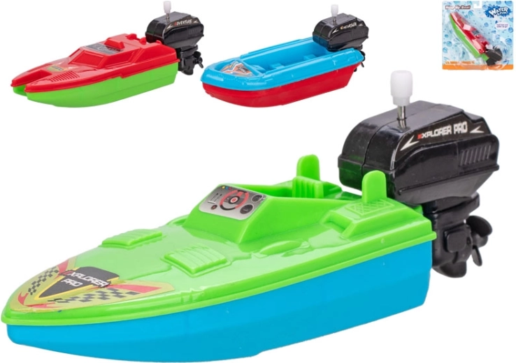 Wind-up water boat 16 cm