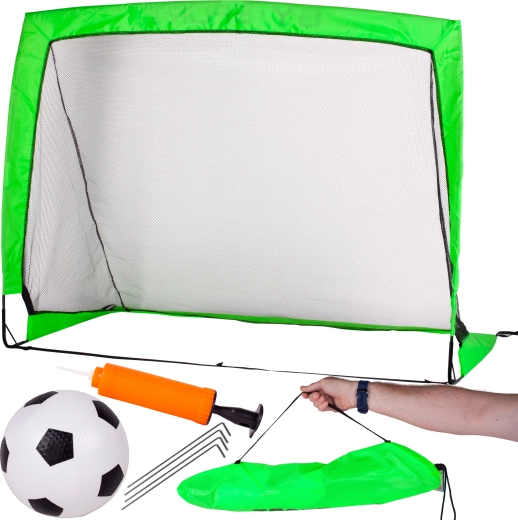 Futbola vārti 120 × 90 cm ar bumbu un pumpi