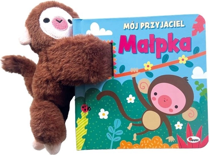 Mans draugs pērtiķītis – kartona grāmatiņa ar plīša mīksto rotaļlietu