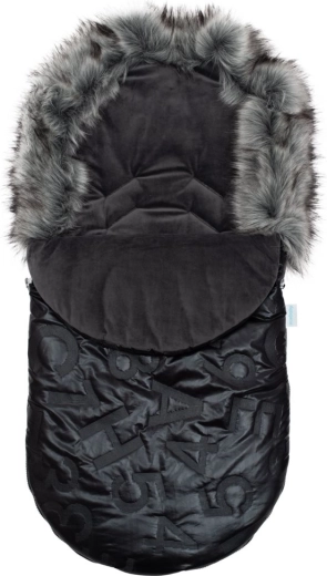 New Baby luksusa ziemas guļammaiss ar noņemamu kažokapmali, melns