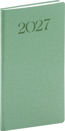 Kabatas dienasgrāmata Notique Biella 2027 zaļa 9 × 15,5 cm