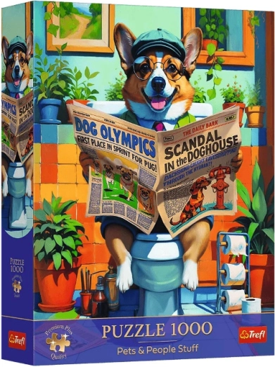 Puzzle 1000 Premium Plus – corgi on the toilet