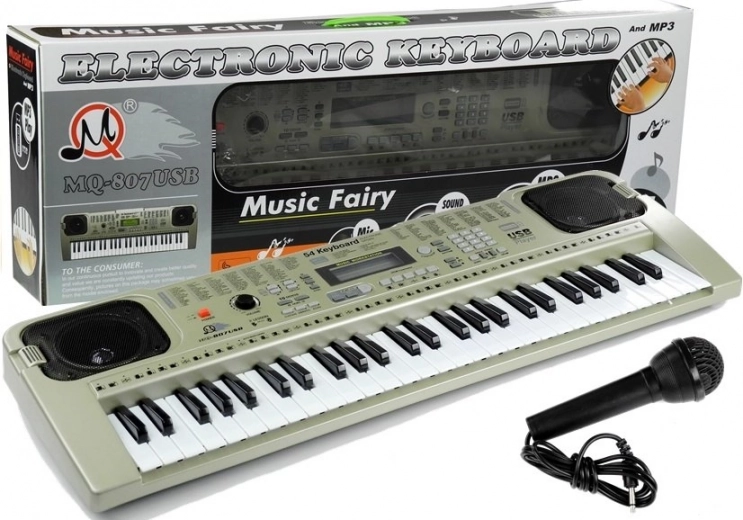 Elektroniskais taustiņinstruments ar mikrofonu
