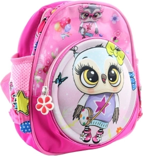 Children's backpack with owl, pink 22 × 25 × 8 cm