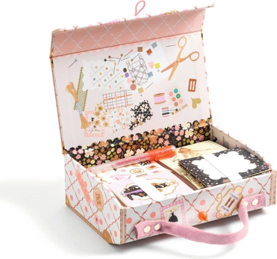 Children’s case with a set of letter paper and stickers TINOU pink