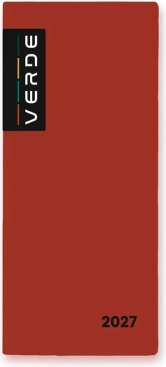 VERDE monthly diary 2027, brick color, in PVC cover