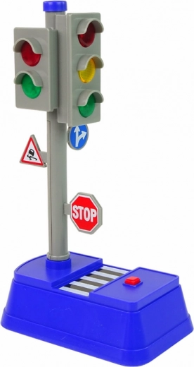 Darbojošs luksofors ar gaismām un skaņām