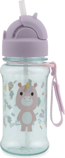 Hygienic flip-up straw in the lid