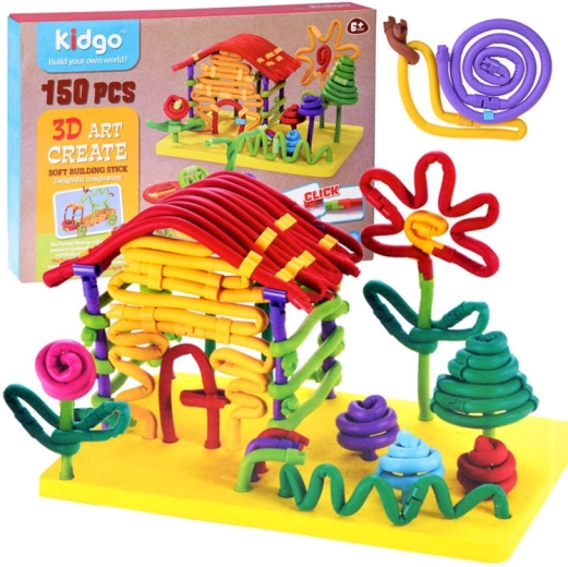 Creative Flexible Building Set Macaroni, Sticks – 150 Pieces