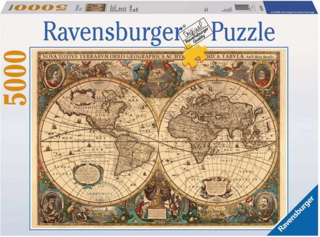 Ravensburger puzle vecā pasaules karte 5000 gabaliņu