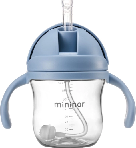 Mininor Tritan pudele ar salmiņu Sky Blue - 1 gab.