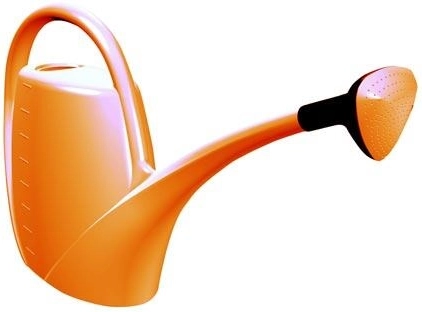 Watering can with sprinkler 2.5 l – orange, plastic