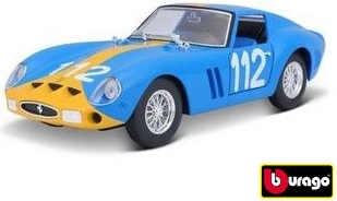 Metāla modeļa konstruktors BBURAGO FERRARI 250 GTO 1:24 – zils