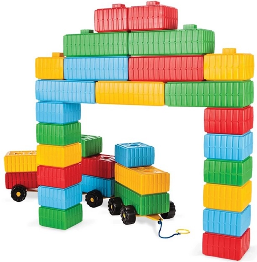 Woopie XXL Building Set with Car, 43 Pieces