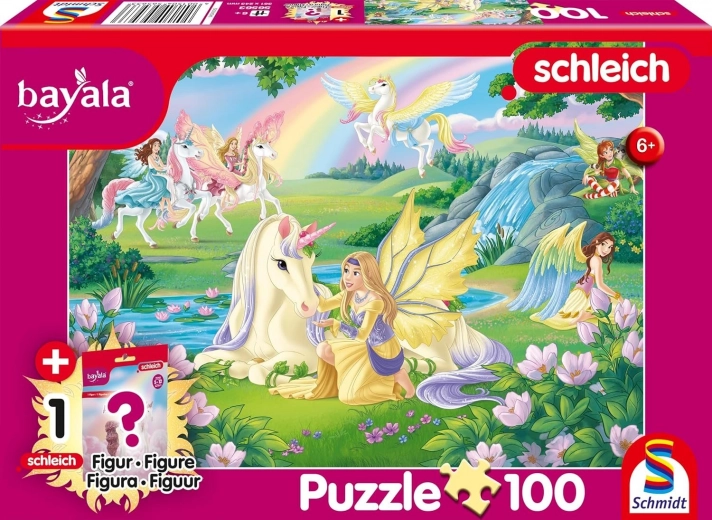 Puzzle Bayala: maģiskie vienradži 100 detaļas ar SCHLEICH figūriņu