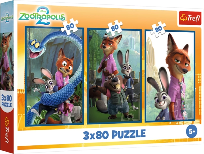 Puzle 3×80 Disney Zootropolis Dzīvnieku izmeklēšana – Trefl