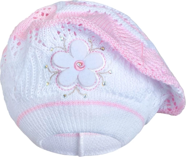 Adīts baretis New Baby gaiši rozā bērniem 3–4 gadi