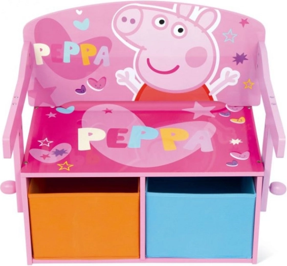 Peppa Pig bērnu sols 3 vienā (sols, rakstāmgalds un rotaļlietu kaste)