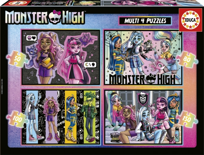 Puzle MONSTER HIGH 4v1 (50–150 gab.) EDUCA