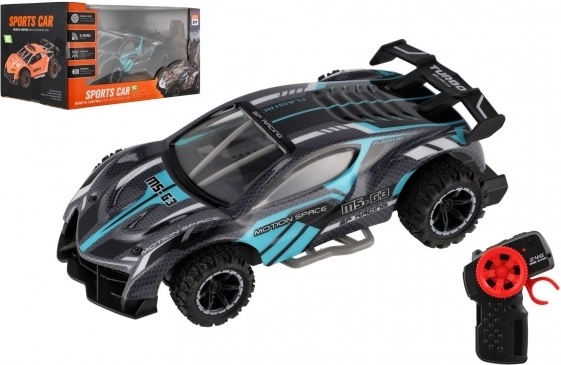 RC sporta auto 2,4 GHz 20 cm uz baterijām – Tirkīza
