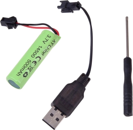 Uzlādējams 3,7 V akumulators ar USB kabeli
