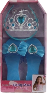 Blue slipper set with crown