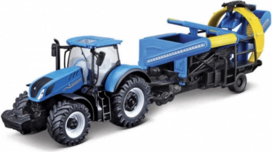 Bburago Farmland traktors New Holland T7.315 HD ar kultivatoru 10 cm