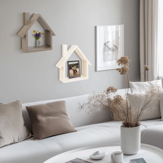 Decorative wall shelf in the shape of a house - 1 piece