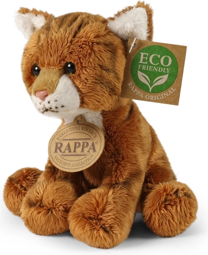 Plush ginger cat sitting 14 cm eco friendly