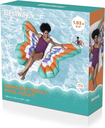 Inflatable Floating Butterfly Mattress 193 × 176 cm