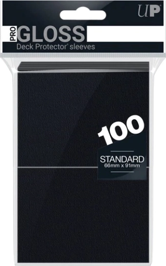 Ultra PRO PRO-Gloss standarta karšu apvalki melni (100 gab.)