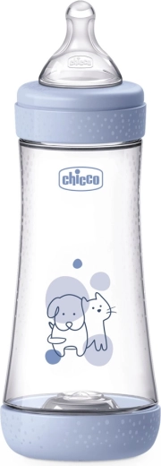 Chicco pretkoliku zīdaiņu pudele Perfect5 300 ml, ātrā plūsma, zēniem 4m+
