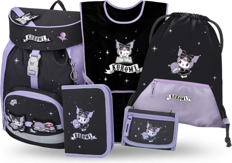 Skolas komplekts Baagl Airy Kuromi Fortune dream – mugursoma, penālis, maisiņš, priekšauts un maciņš (GRS)