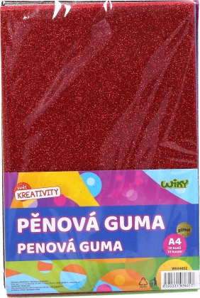 Foam Rubber A4 with Glitter, 10 pcs