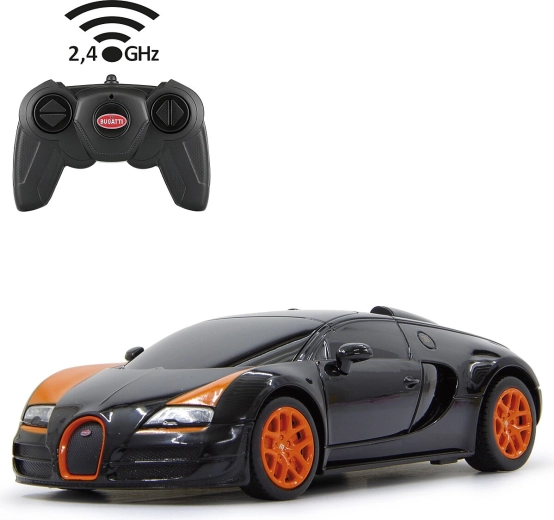 RC automobilis Bugatti Grand Sport Vitesse 1:24, melns
