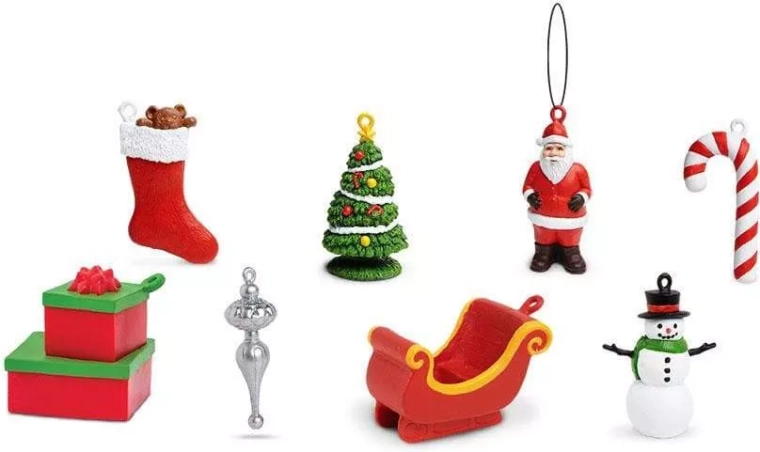 8 Christmas mini figurines in one package
