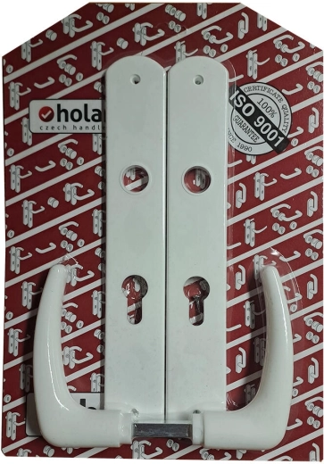 Durvju rokturis Klasik ar XXL vairogu, 72 mm, balts plastmasas