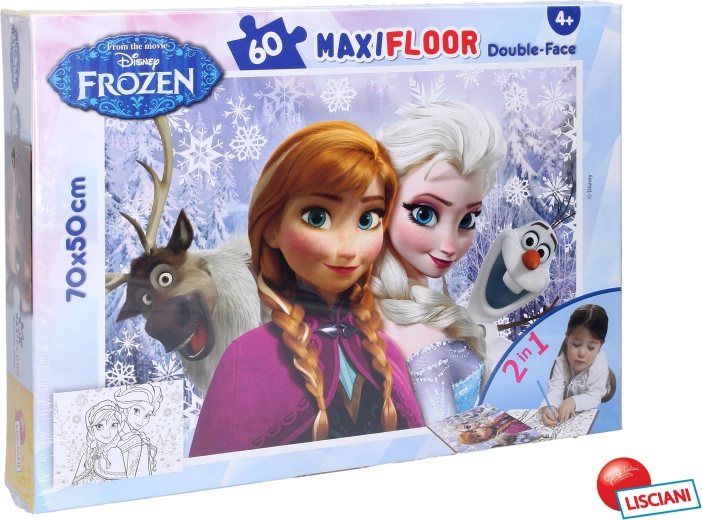 Double-Sided Frozen Puzzle with Elsa and Anna 70 × 50 cm