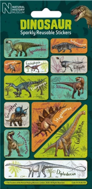 Mirdzošas dinozauru uzlīmes