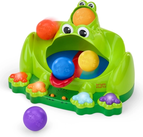 Interaktīva varde ar izlecīgām bumbiņām BRIGHT STARTS Poppin' Ball Frog, 6m+