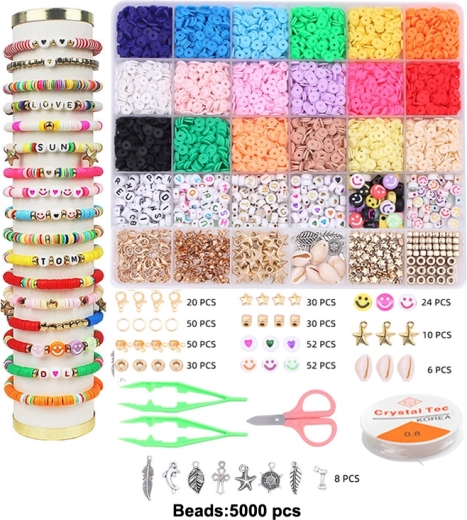 Set of colorful fusible beads 5000 pcs with molds and bucket