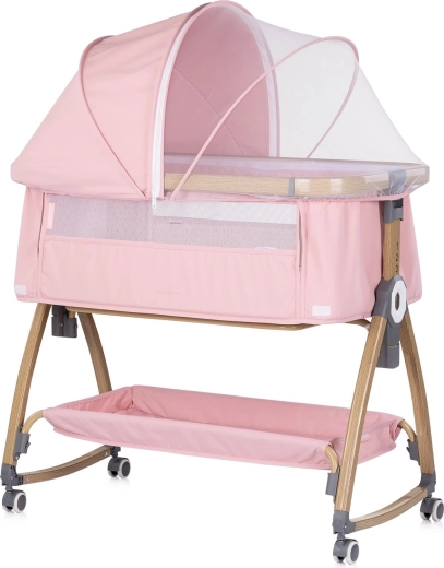 Chipolino Charisma 2v1 piebīdāmā bērnu gultiņa pink wood