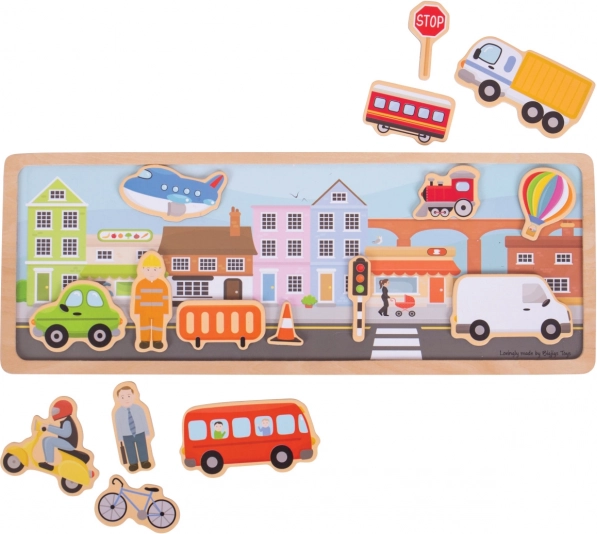 Magnētiskā puzle “Pilsēta” Bigjigs Toys