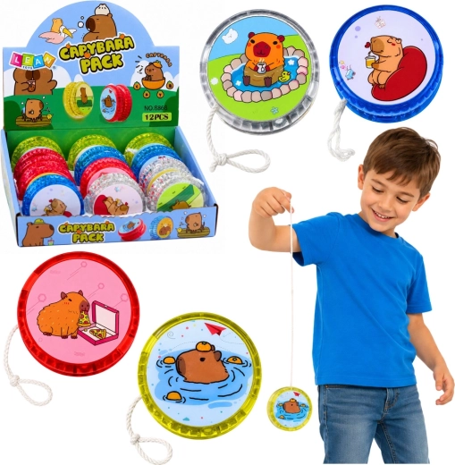 Light-up capybara yo-yo for kids, 5.5 cm
