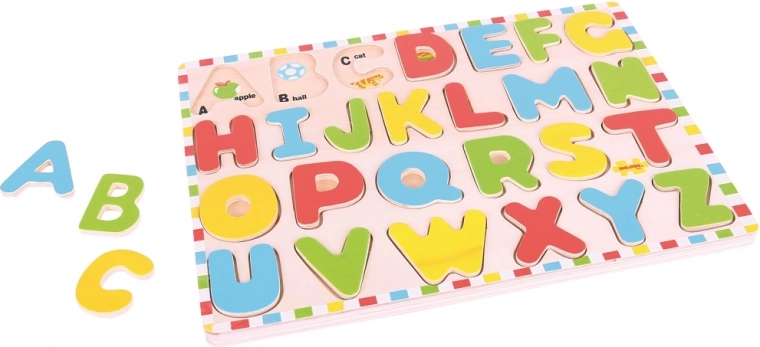 Koka alfabēts ar attēliem BIGJIGS TOYS