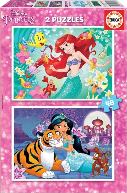 Puzle Disney princeses Ariela un Jasmina 2×48 gabaliņi