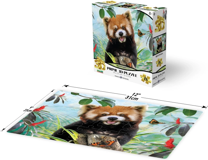 3D puzle sarkanā panda, 48 detaļas