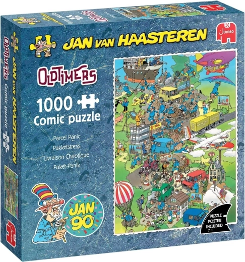 Jumbo puzzle Jan van Haasteren Oldtimers: Chaos Around the Parcel (1000 pieces)