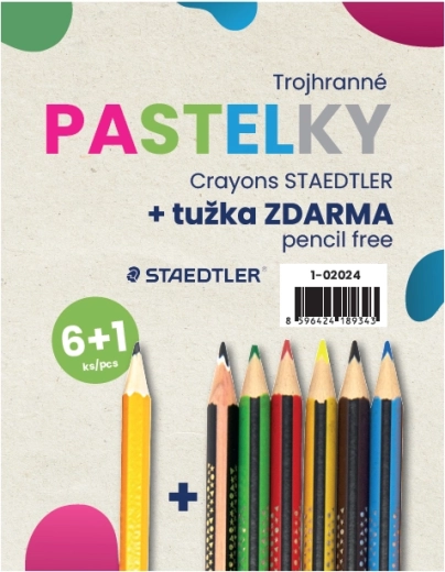 Set of 6 Triangular Colored Pencils + 1 STAEDTLER Pencil