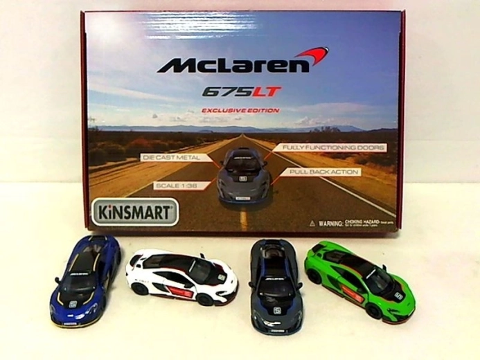 Metāla auto McLaren 675LT 1:36 ar pull-back piedziņu – 1 gab.